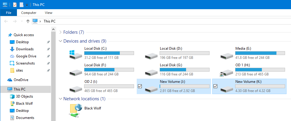 Windows15でUSBドライブをパーティション分割する Windows15でUSBドライブをパーティション分割する